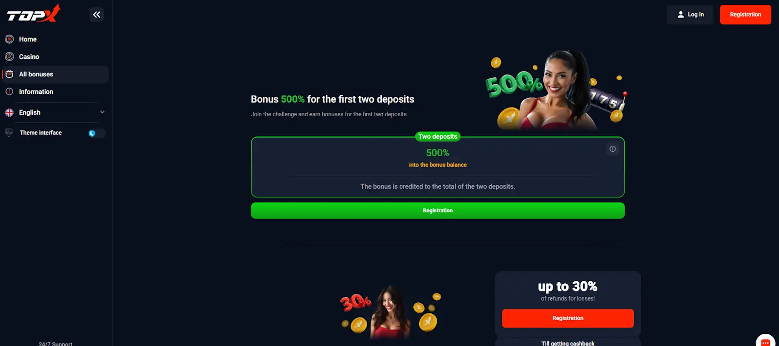 TopX Casino bonuses review 